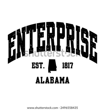 Enterprise text effect vector. Editable college t-shirt design printable text effect vector