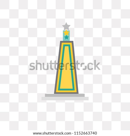 Obelisk vector icon isolated on transparent background, Obelisk logo concept