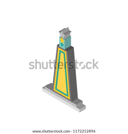 Obelisk isometric left top view 3D icon