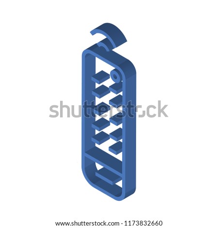 Tv remote isometric left top view 3D icon