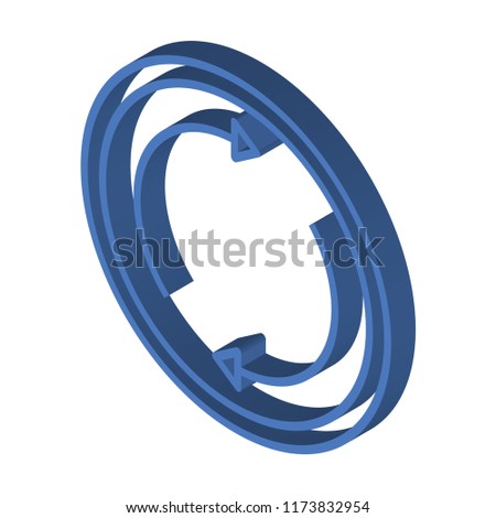 Rotate circle isometric left top view 3D icon