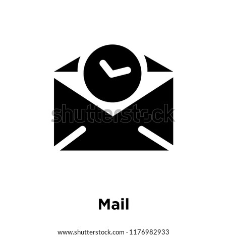 Mail icon vector isolated on white background, logo concept of Mail sign on transparent background, filled black symbol