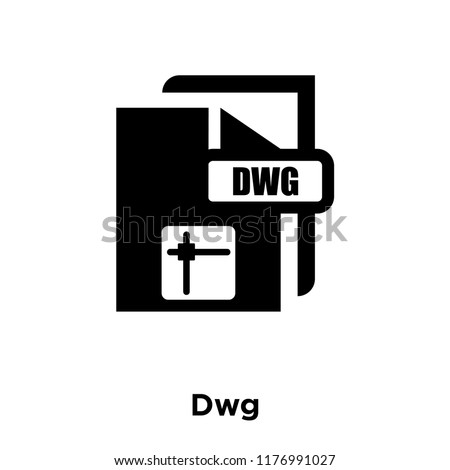 Dwg icon vector isolated on white background, logo concept of Dwg sign on transparent background, filled black symbol
