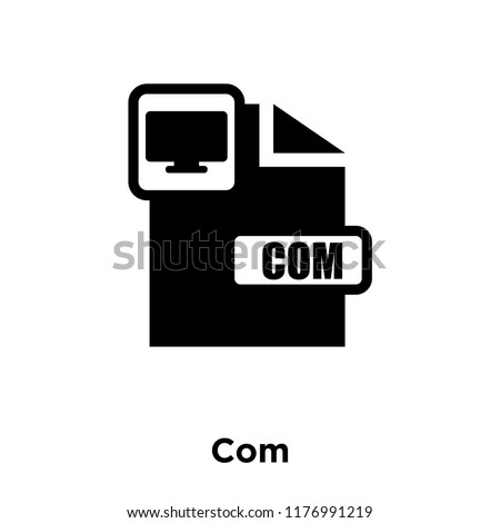 Com icon vector isolated on white background, logo concept of Com sign on transparent background, filled black symbol