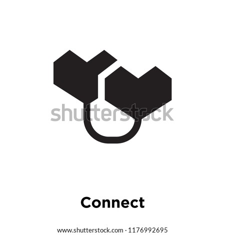 Connect icon vector isolated on white background, logo concept of Connect sign on transparent background, filled black symbol