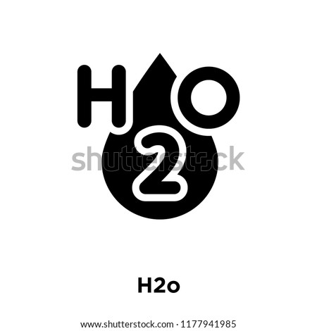 H2o icon vector isolated on white background, logo concept of H2o sign on transparent background, filled black symbol