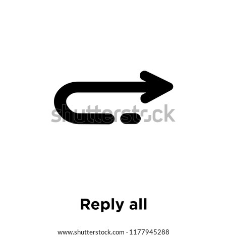 Reply all icon vector isolated on white background, logo concept of Reply all sign on transparent background, filled black symbol