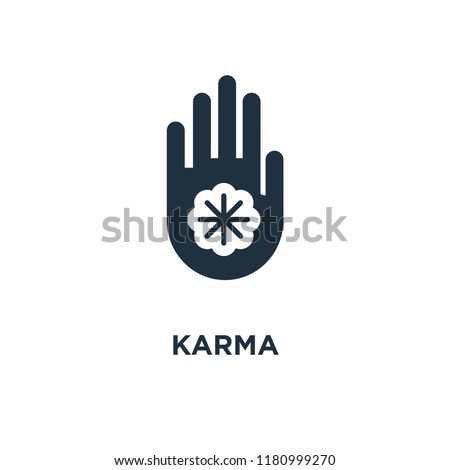 Karma icon. Black filled vector illustration. Karma symbol on white background. Can be used in web and mobile.