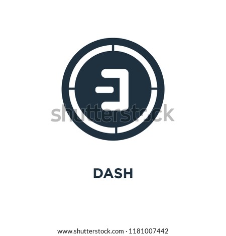 Dash icon. Black filled vector illustration. Dash symbol on white background. Can be used in web and mobile.