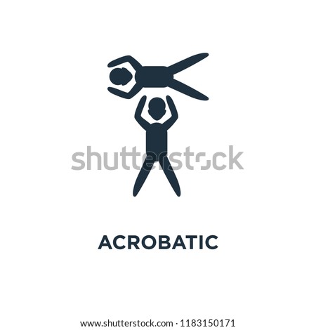 Acrobatic icon. Black filled vector illustration. Acrobatic symbol on white background. Can be used in web and mobile.