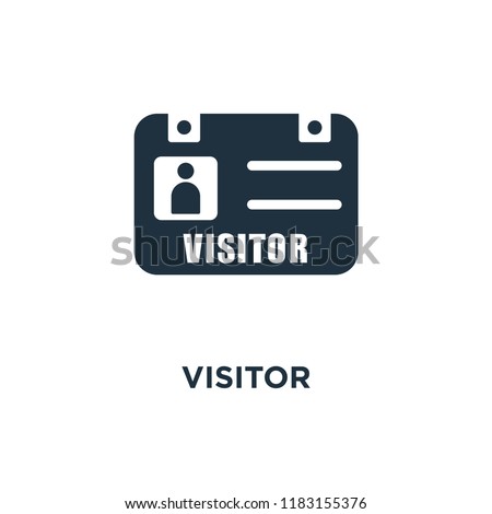 Visitor icon. Black filled vector illustration. Visitor symbol on white background. Can be used in web and mobile.