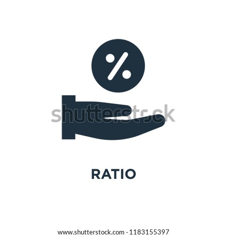 Ratio icon. Black filled vector illustration. Ratio symbol on white background. Can be used in web and mobile.
