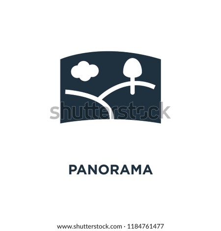 Panorama icon. Black filled vector illustration. Panorama symbol on white background. Can be used in web and mobile.