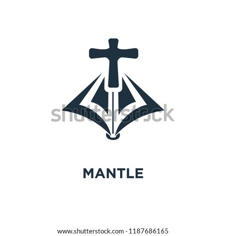 Mantle icon. Black filled vector illustration. Mantle symbol on white background. Can be used in web and mobile.