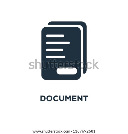 Document icon. Black filled vector illustration. Document symbol on white background. Can be used in web and mobile.