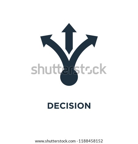 Decision icon. Black filled vector illustration. Decision symbol on white background. Can be used in web and mobile.