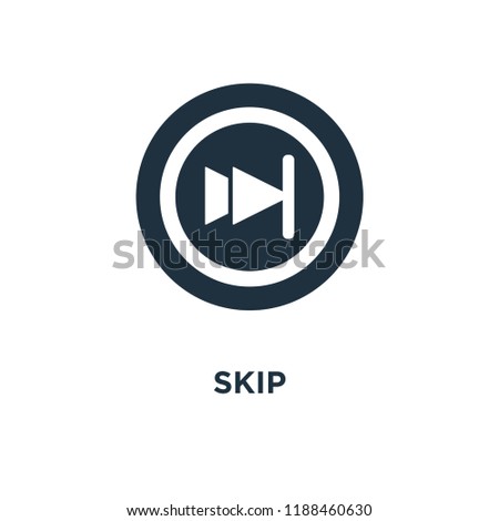 Skip icon. Black filled vector illustration. Skip symbol on white background. Can be used in web and mobile.