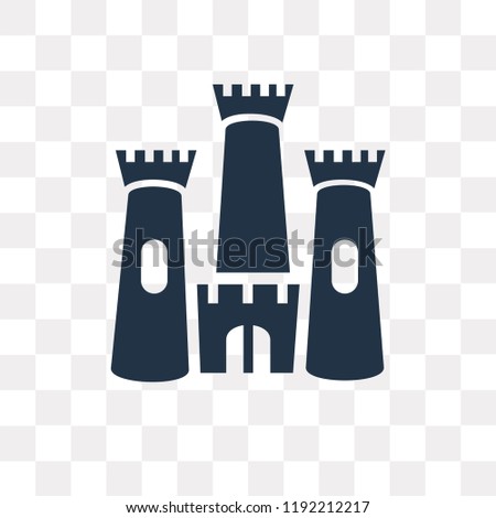 Castle vector icon isolated on transparent background, Castle transparency concept can be used web and mobile