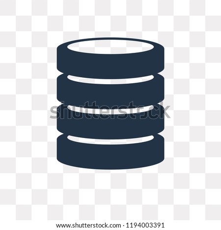 Database vector icon isolated on transparent background, Database transparency concept can be used web and mobile