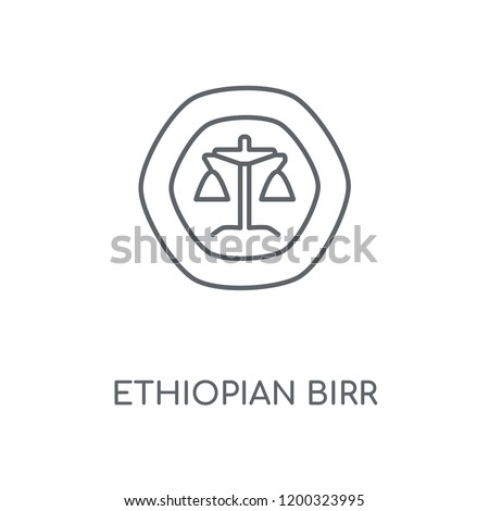 Ethiopian Birr linear icon. Ethiopian Birr concept stroke symbol design. Thin graphic elements vector illustration, outline pattern on a white background, eps 10.