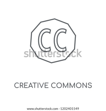 Creative commons linear icon. Creative commons concept stroke symbol design. Thin graphic elements vector illustration, outline pattern on a white background, eps 10.