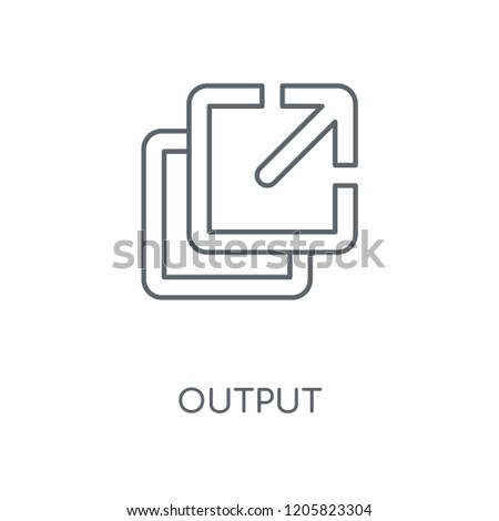 Output linear icon. Output concept stroke symbol design. Thin graphic elements vector illustration, outline pattern on a white background, eps 10.