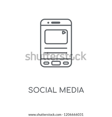 Social media linear icon. Social media concept stroke symbol design. Thin graphic elements vector illustration, outline pattern on a white background, eps 10.