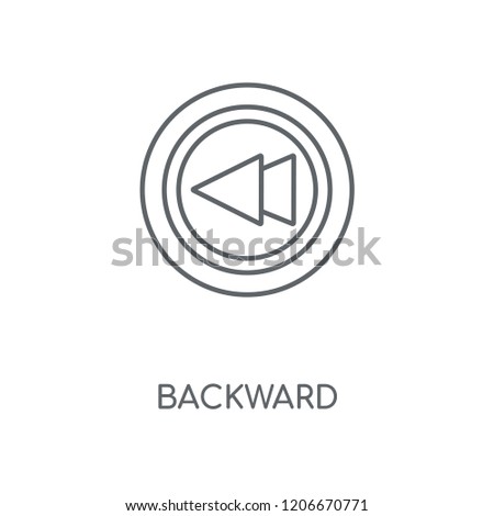 Backward linear icon. Backward concept stroke symbol design. Thin graphic elements vector illustration, outline pattern on a white background, eps 10.