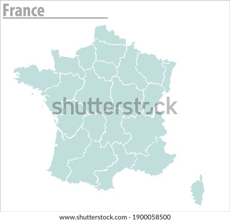 France map illustration vector detailed France map with regions
