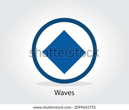 Waves coin logo crypto currency vector illustration