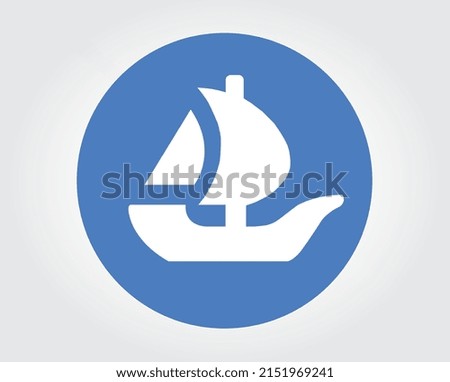 Opensea icon on grey background. NFT Platform 