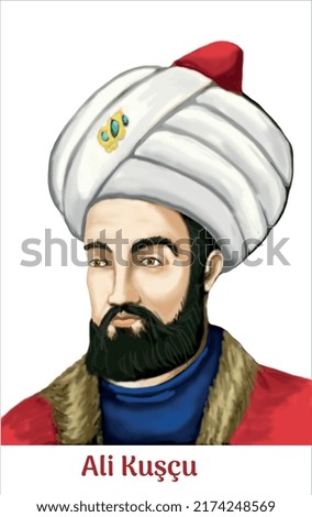 'Ali kuscu' portrait in line art illustration