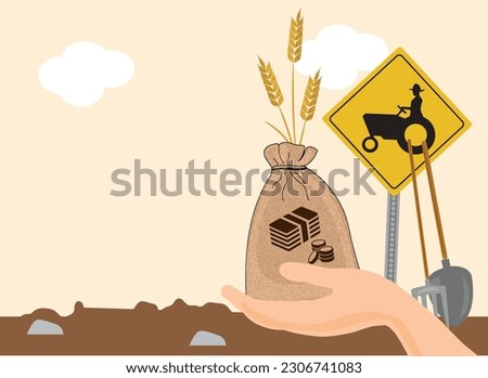 credit to agriculture, financial support to agriculture. vector