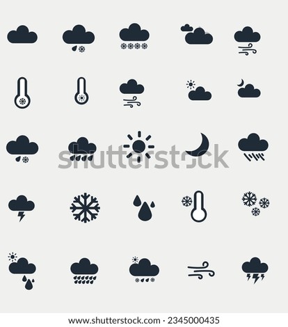 Weather icon set vector illustration. Weather conditions icons