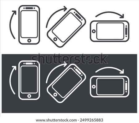 Auto rotate screen icon. Mobile smartphone auto rotate screen, flip screen icon 