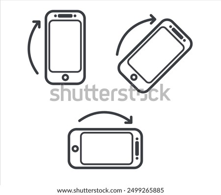 Auto rotate screen icon. Mobile smartphone auto rotate screen, flip screen icon 