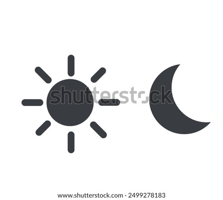 Mobile phone brightness icons, night mode, day mode mobile phone icon set