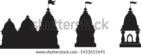 Hindu spiritual temple black  silhouette place of worship