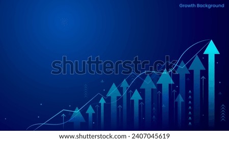 abstract arrow growing up graph success blue vector background