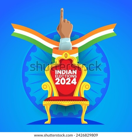 Indian General Election with Fight for Prime Minister Chair Concept Vector Illustration