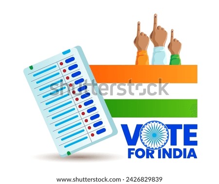 Indian election vote for India concept with an inked finger, and EVM machine vector
