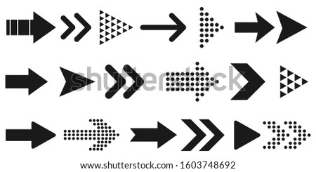 Arrows big black set icons.  Arrow vector collection. Arrow. Cursor. Black arrows isolated on white background