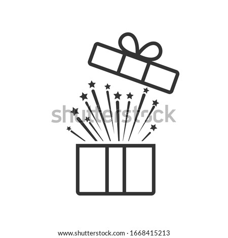 open gift box, icon vector Illustration