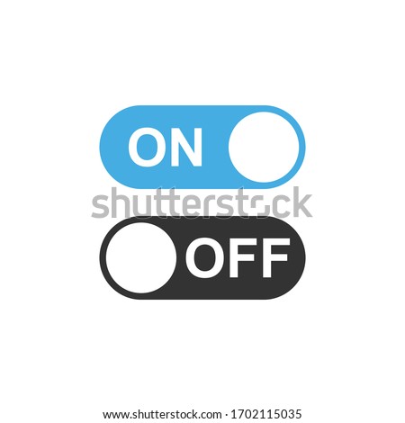 On and Off Toggle Switch Buttons, with Modern Devices User Interface, vector icon Illustration