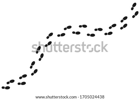 Step footprints paths, vector icon Illustration. isolated on white background