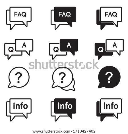 FAQ icon , Question mark sign icon, information sign icon, questions and answers symbol,  vector  isolated on white background