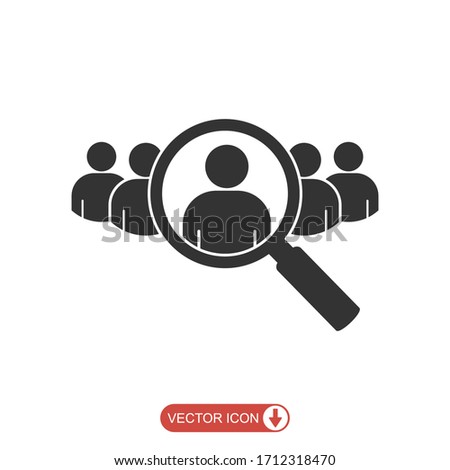 Search job vacancy icon. symbol of finding a job to do business, vector illustration on white isolated background
