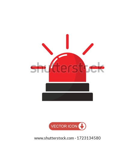 Emergency siren icon in flat style. warning sign, police alarm, ambulance alarm, Medical alert. vector illustration 