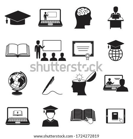 Learning Icons. Online education icon. isolated on white for graphic and web design vector illustration,