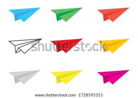 Paper airplane icon. colorful paper plane, Message sending concept for website chatting, mobile app, ui. Vector illustration.